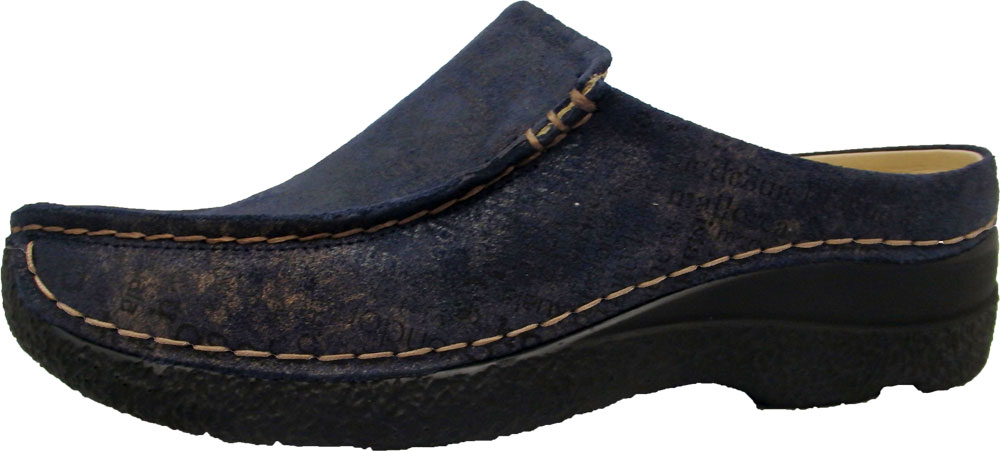 Wolky Pantoffel Seamy Slide Towns suede blue